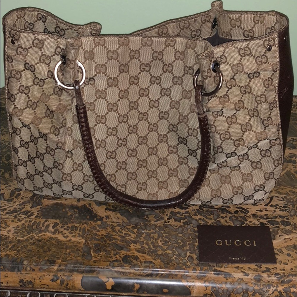 100% Authentic Brown Logo Gucci Bag